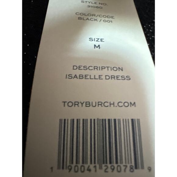 Tory Burch Black Metallic Long Sleeve Isabelle Dress Medium - Picture 4 of 8